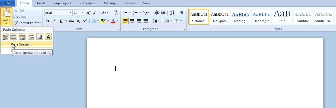 excel embed spreadsheet word