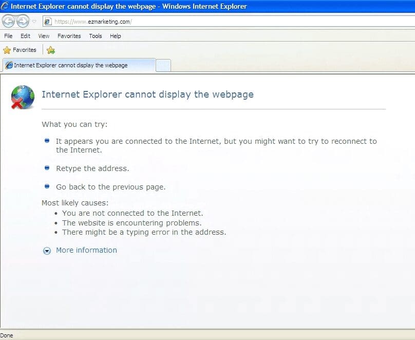Internet Explorer error