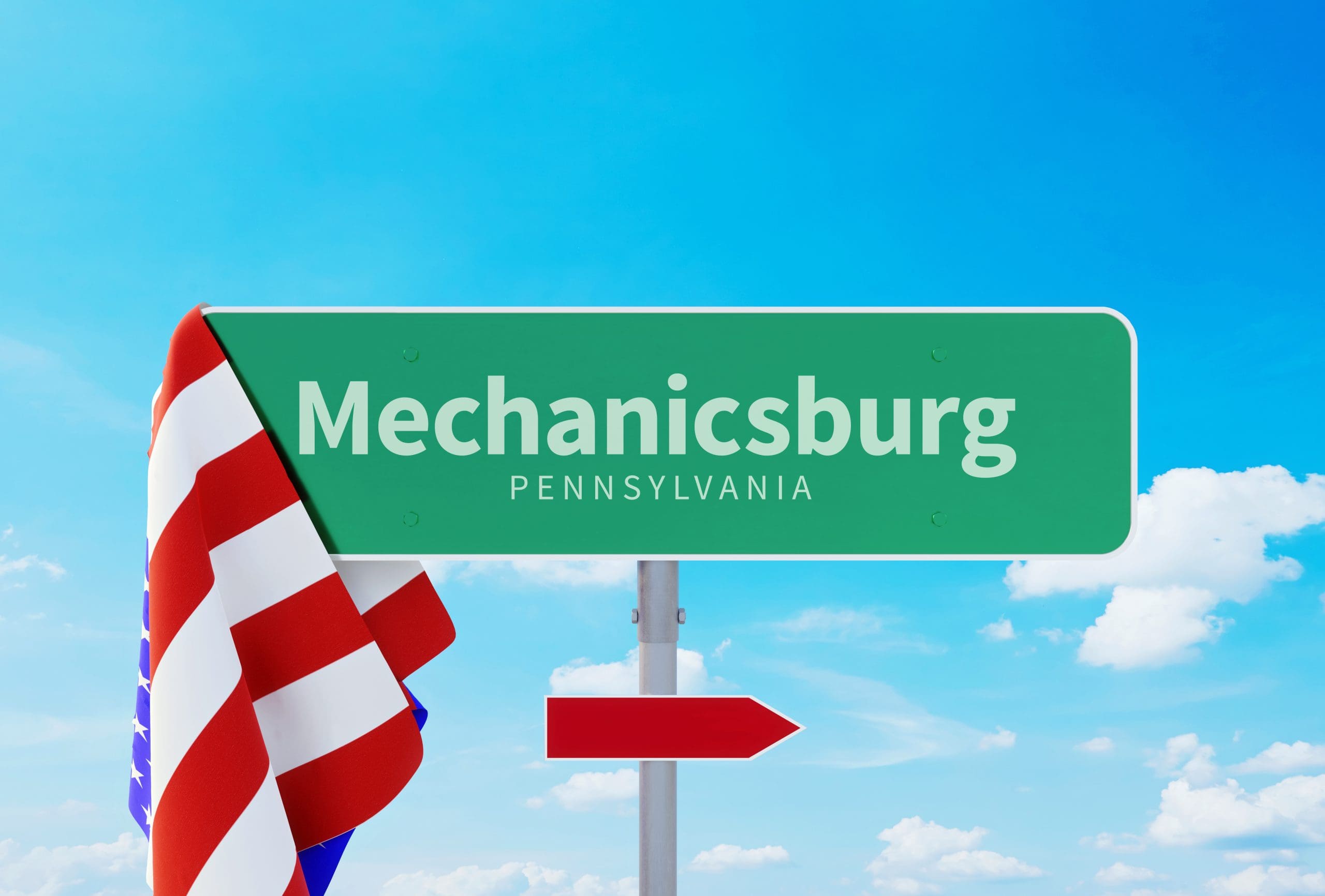 Mechanicsburg Pennsylvania. Road Sign