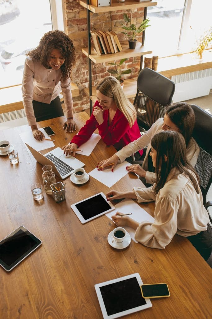 women working together in an office