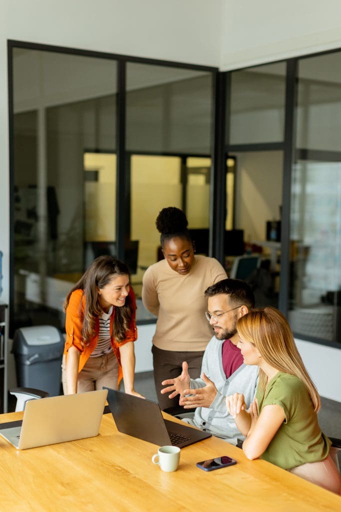 office workers collaborating on a project