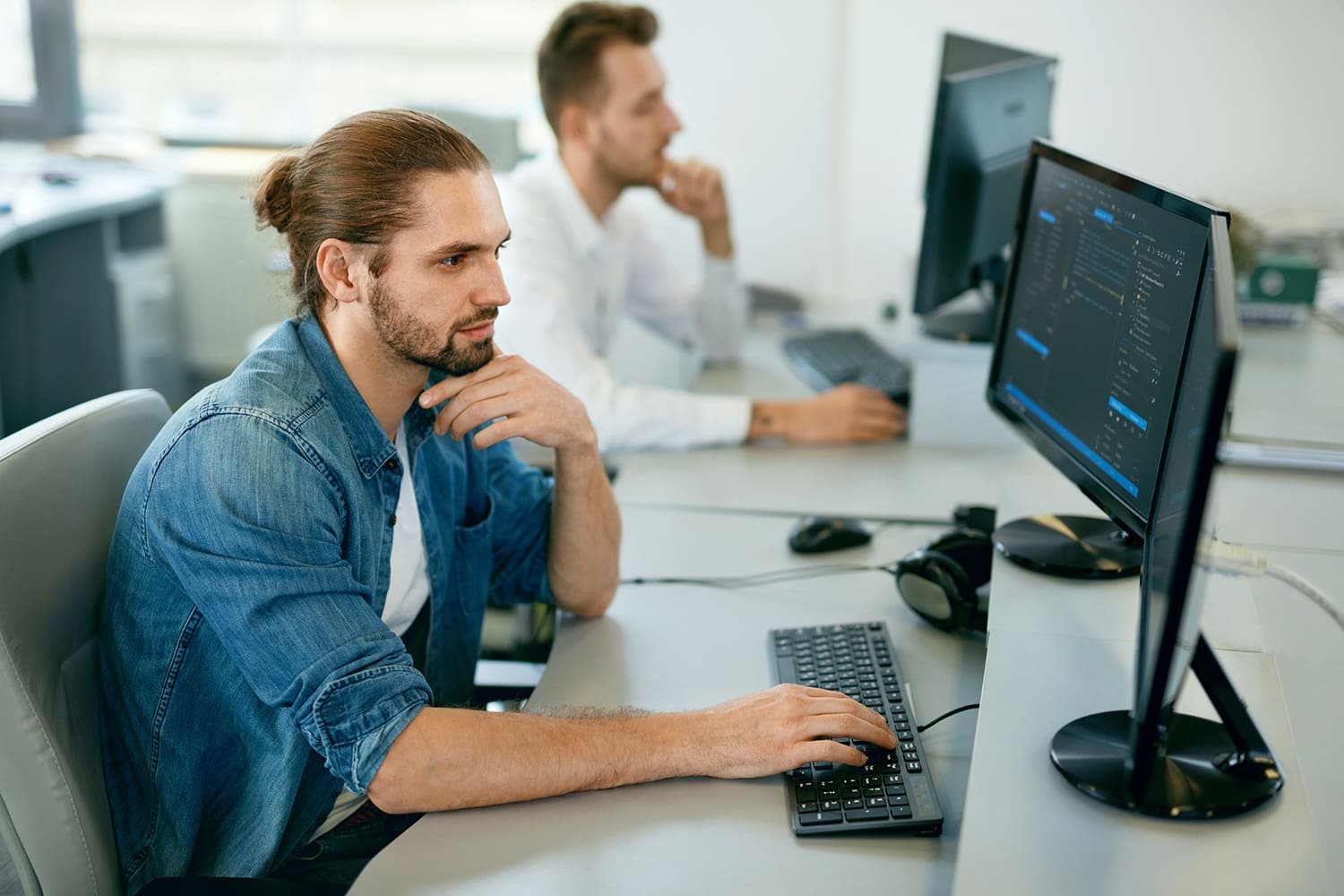 Managed IT services York PA team monitoring business systems in an IT office