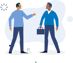 illustration of two men talking