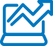 icon of a PC and improvement graph