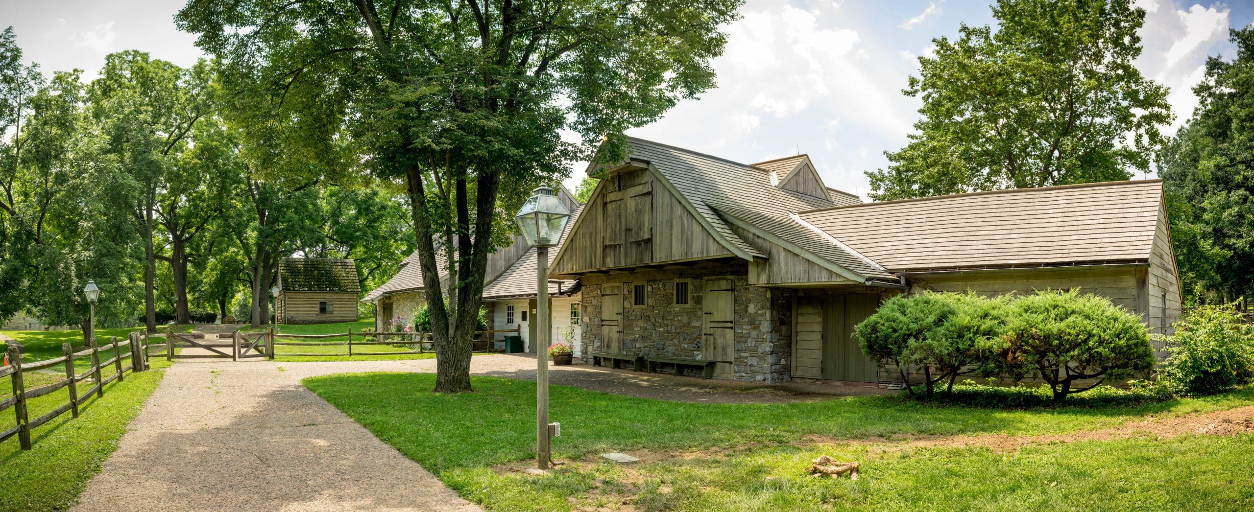 The old historic buildings of the Ephrata Cloister museum.