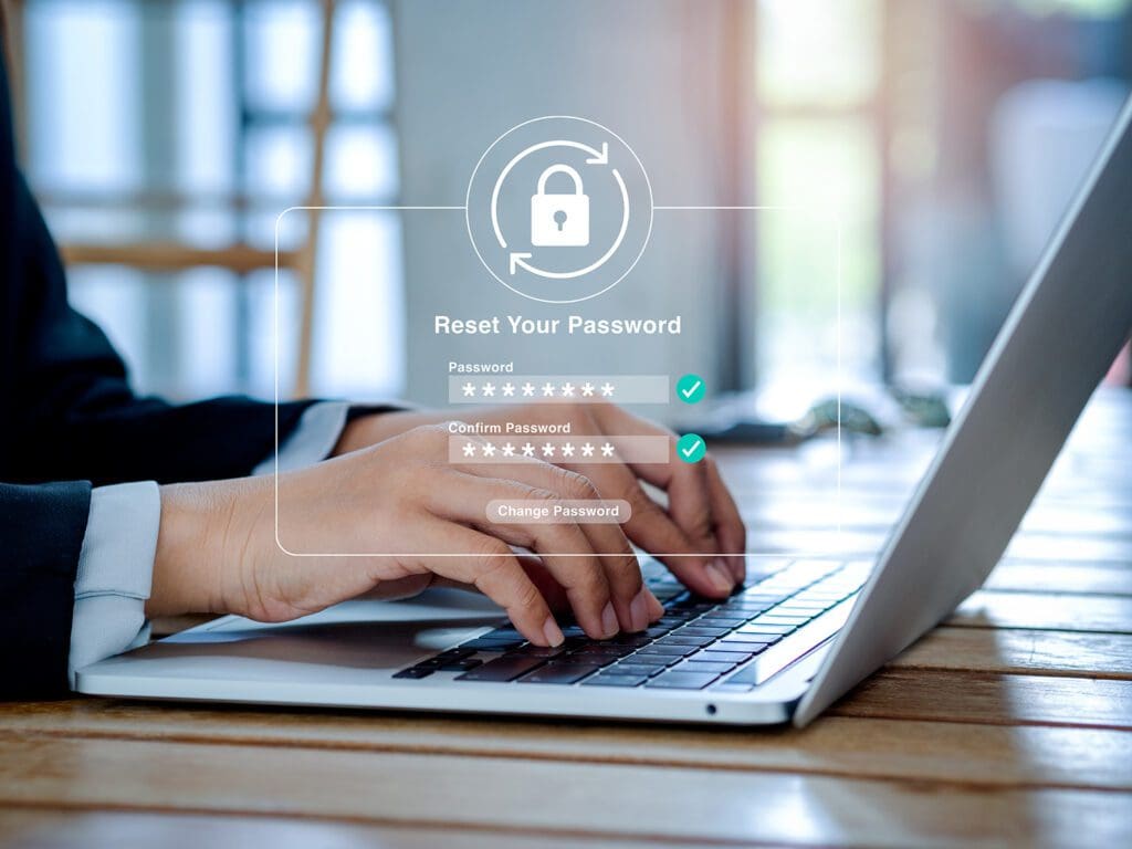 a man resetting his password